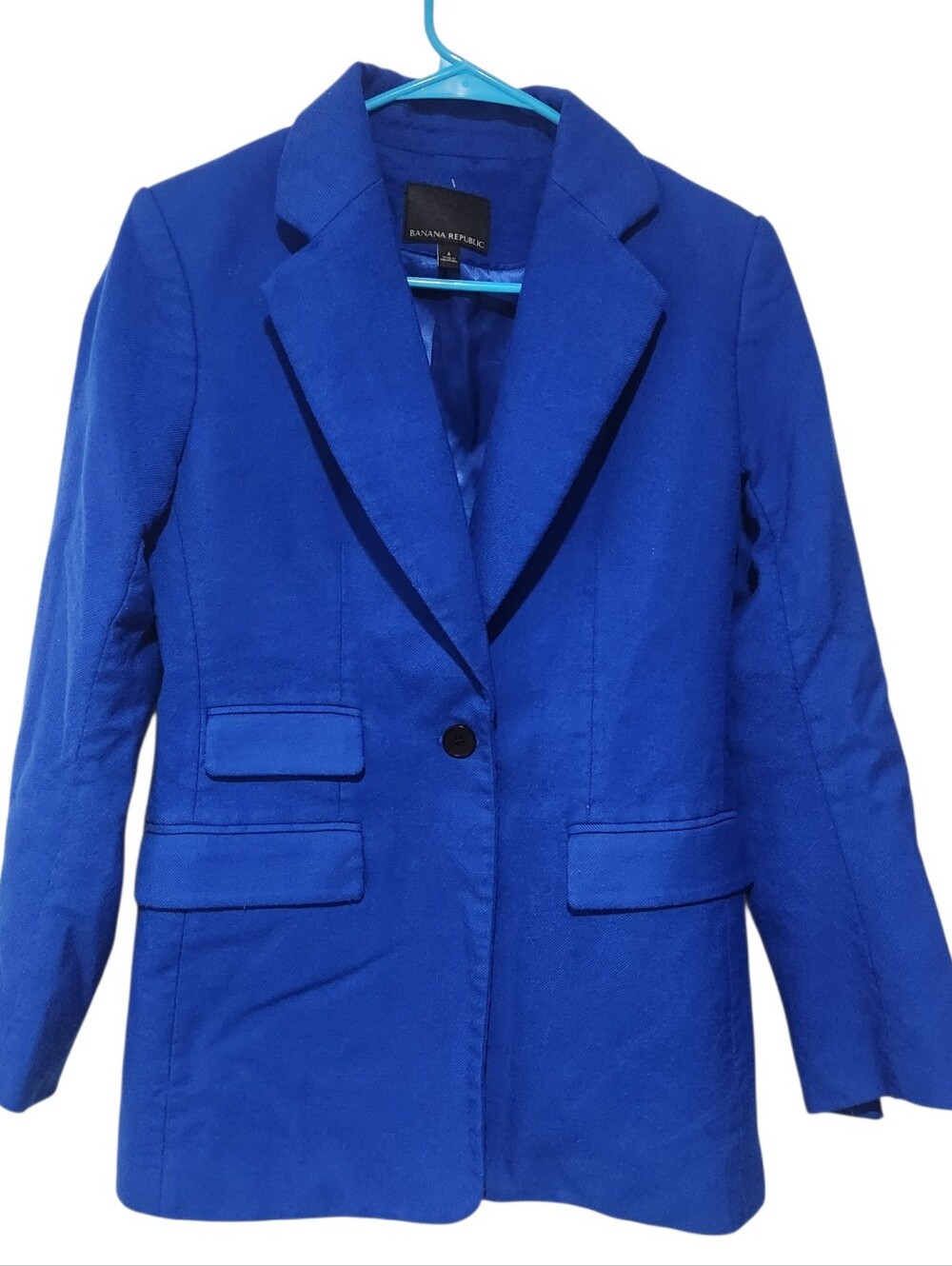 Banana Republic Blue Lido Scupted Wool Blazer Jacket Size 4 - Picture 2 of 7